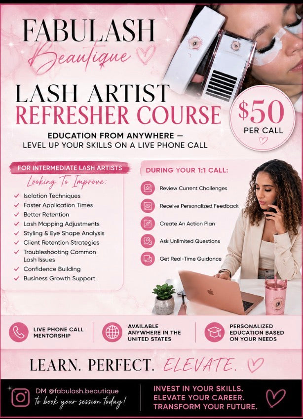 1:1  LASH REFRESHER EXTENSION EDUCATION CALL