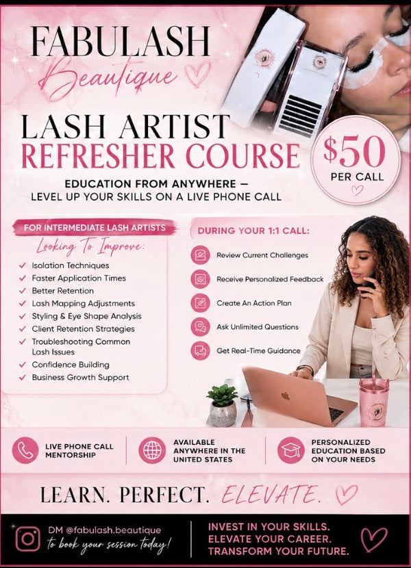 1:1  LASH REFRESHER EXTENSION EDUCATION CALL