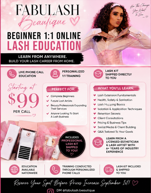 1:1  LASH EXTENSION EDUCATION CALL